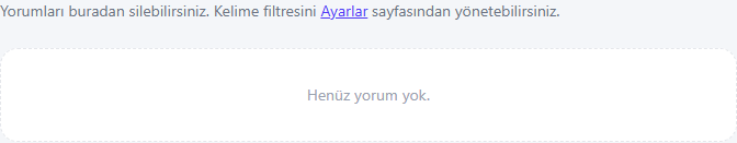 Yorumlar sekmesi
