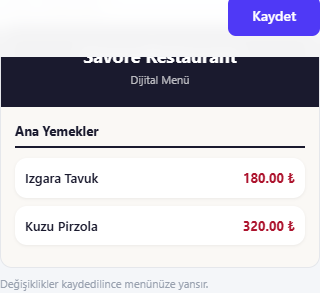 Tema değişikliğinin canlı önizlemesi